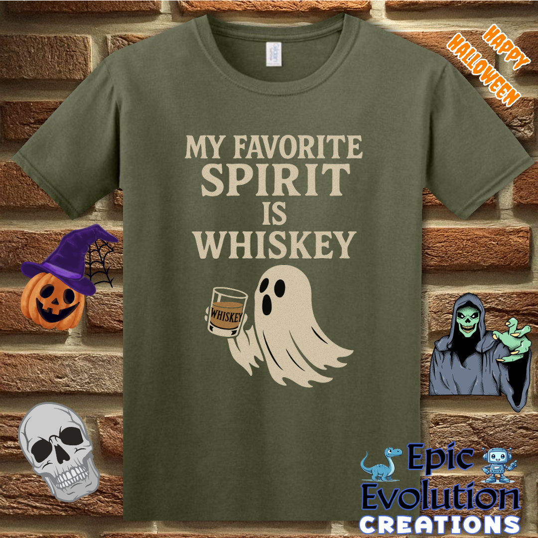 My Favorite Spirit Is Whiskey Funny Halloween T-Shirt