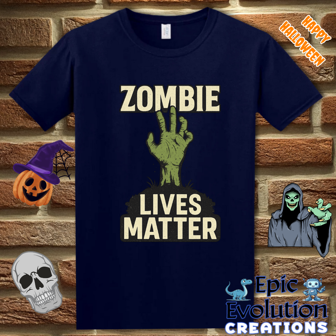 Zombie Lives Matter Funny Halloween T-Shirt for Men and Women