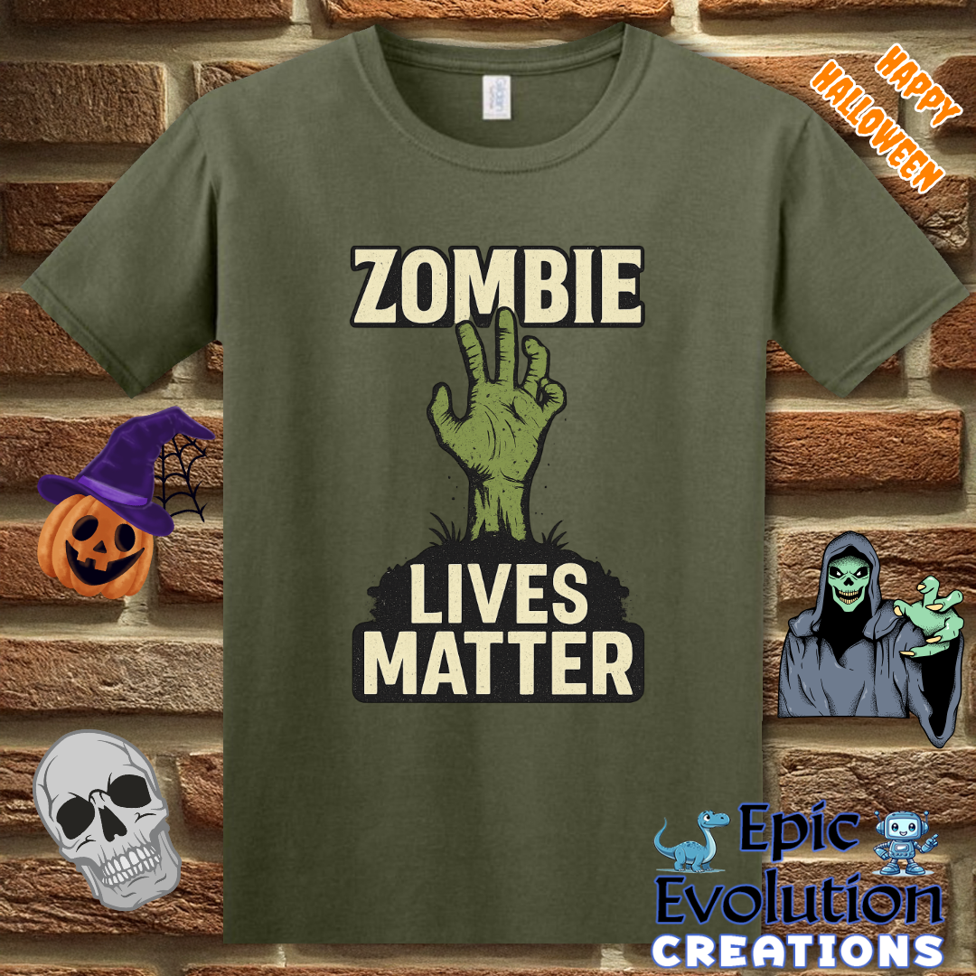 Zombie Lives Matter Funny Halloween T-Shirt for Men and Women