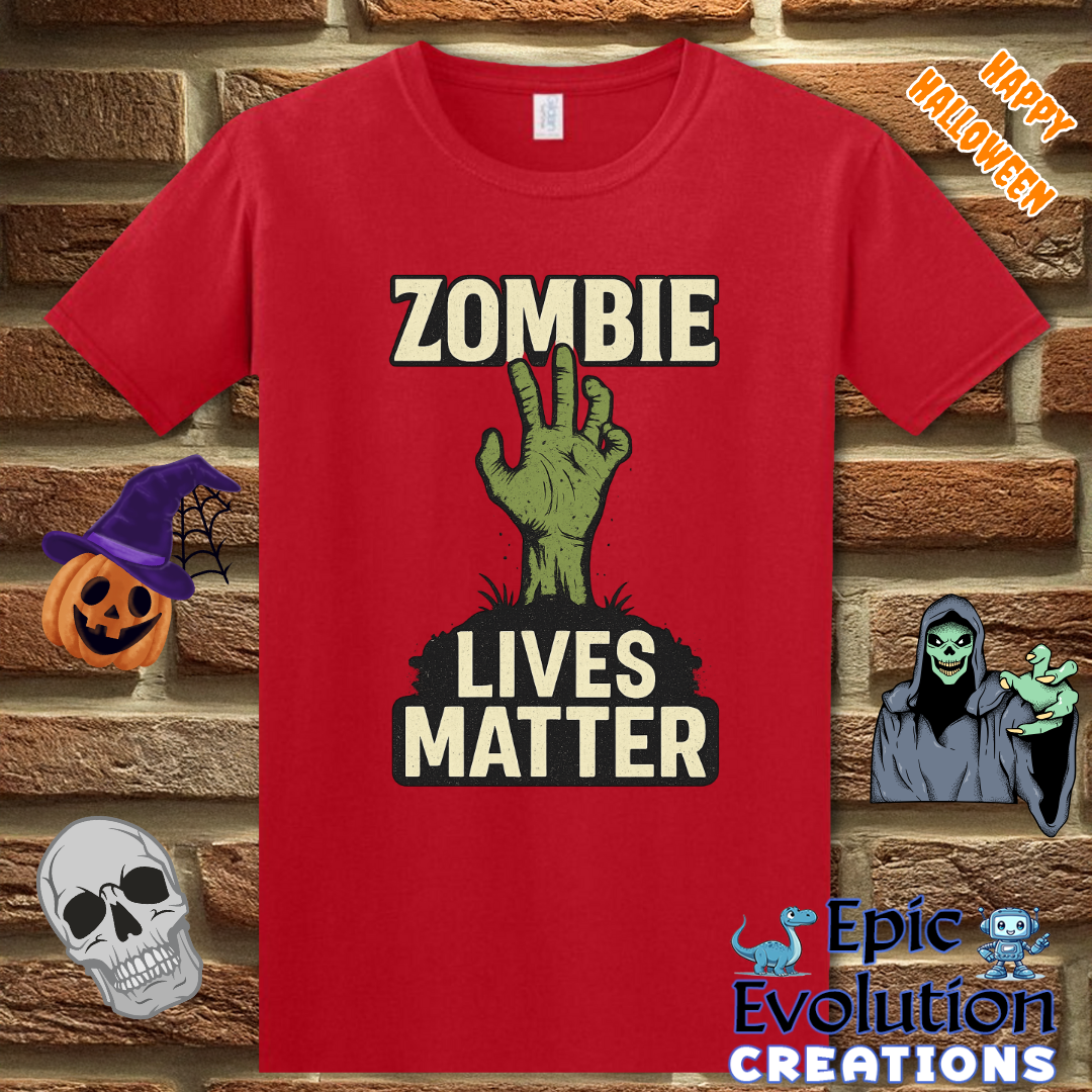 Zombie Lives Matter Funny Halloween T-Shirt for Men and Women
