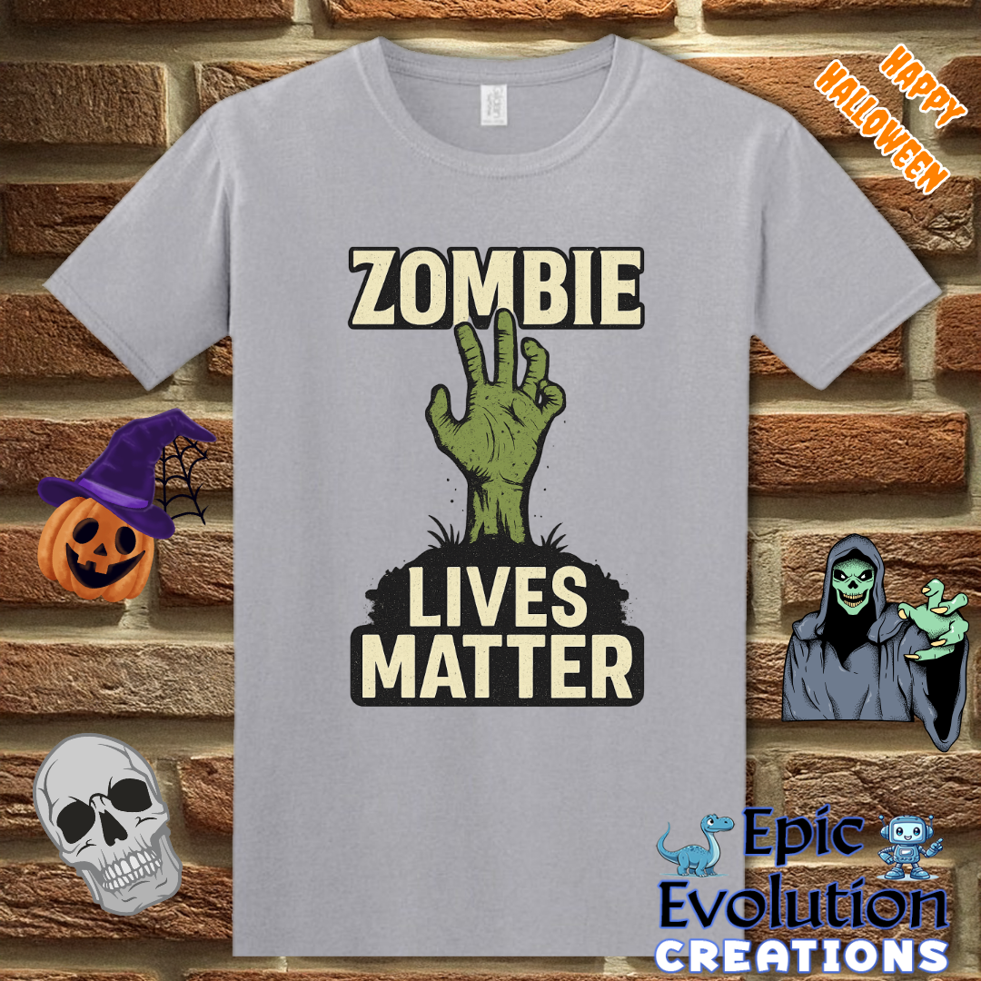 Zombie Lives Matter Funny Halloween T-Shirt for Men and Women