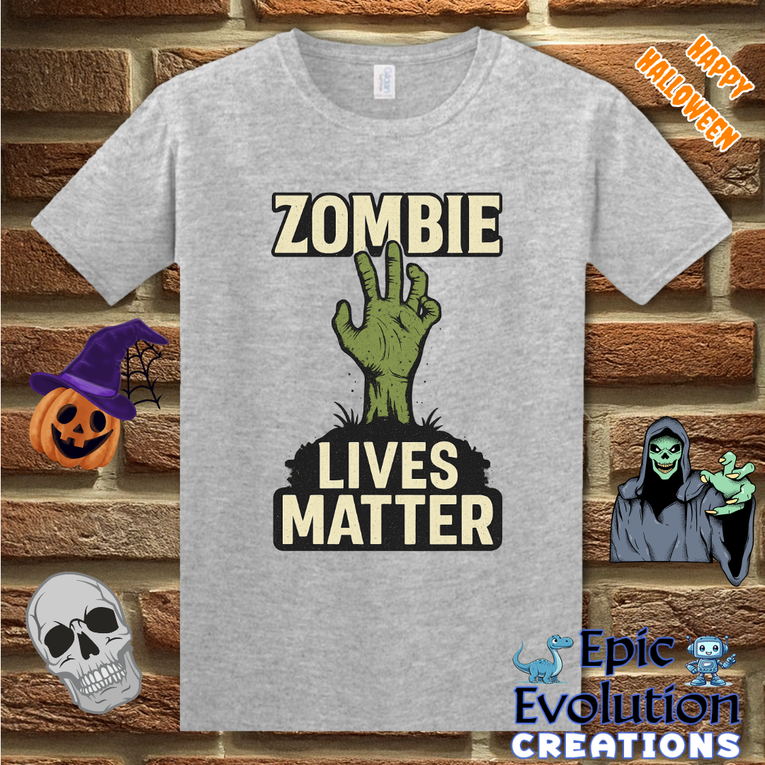 Zombie Lives Matter Funny Halloween T-Shirt for Men and Women