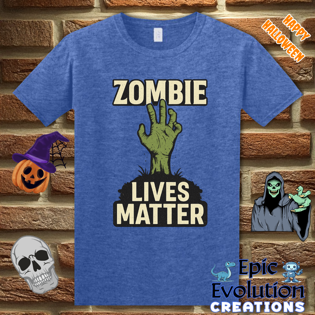 Zombie Lives Matter Funny Halloween T-Shirt for Men and Women