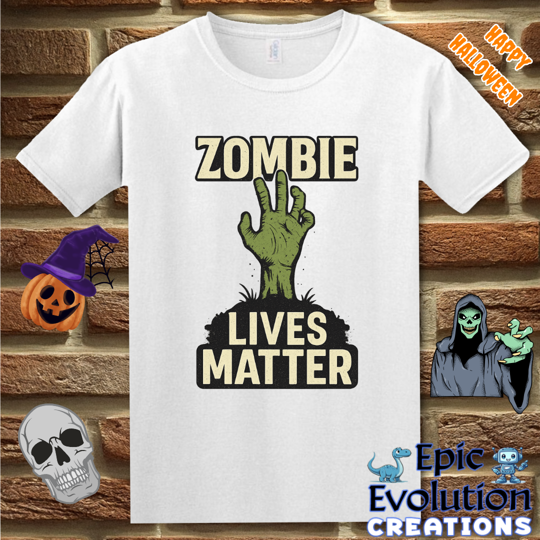 Zombie Lives Matter Funny Halloween T-Shirt for Men and Women