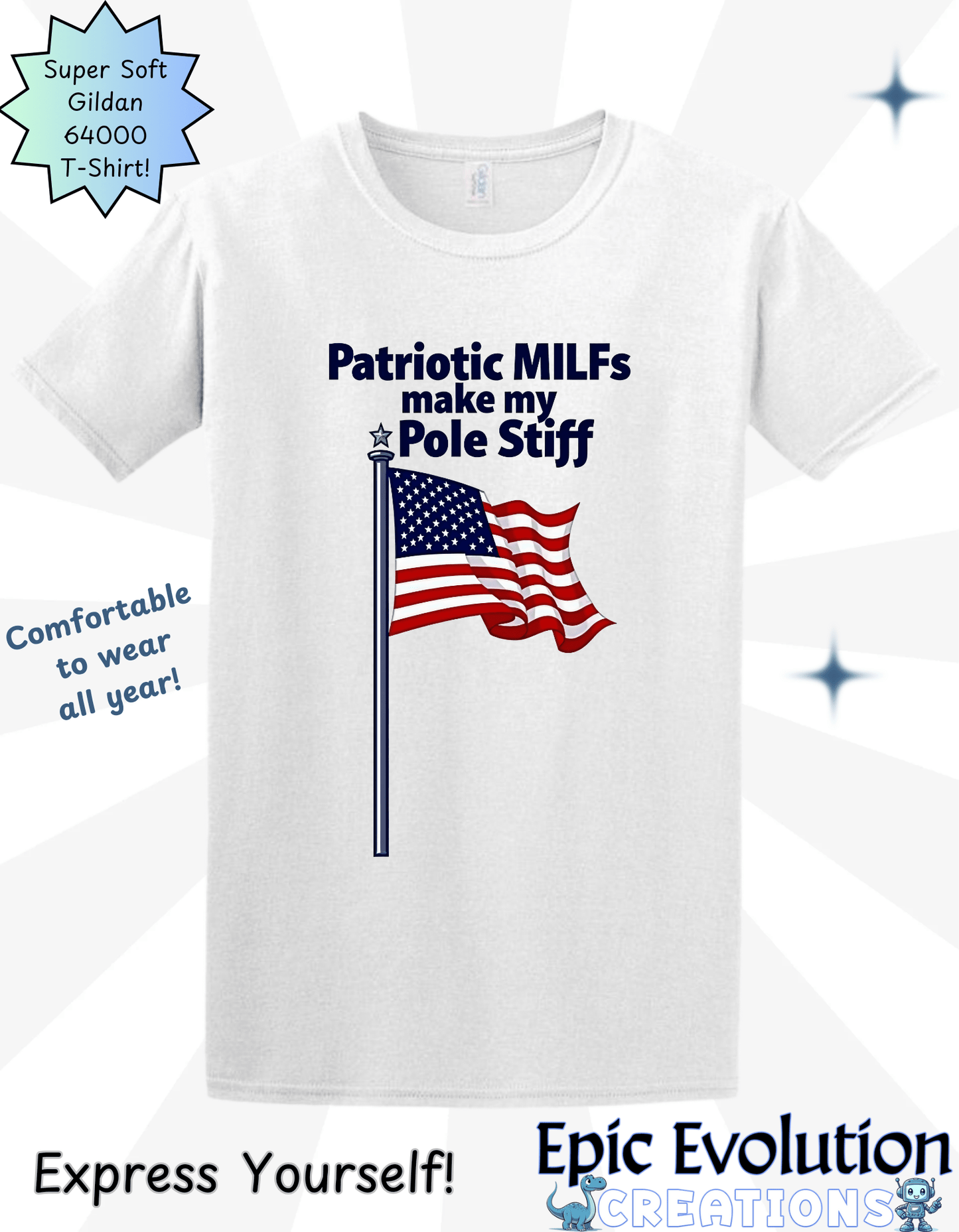 T-Shirt Funny Patriotic MILFs T Shirt Epic Evolution Creations
