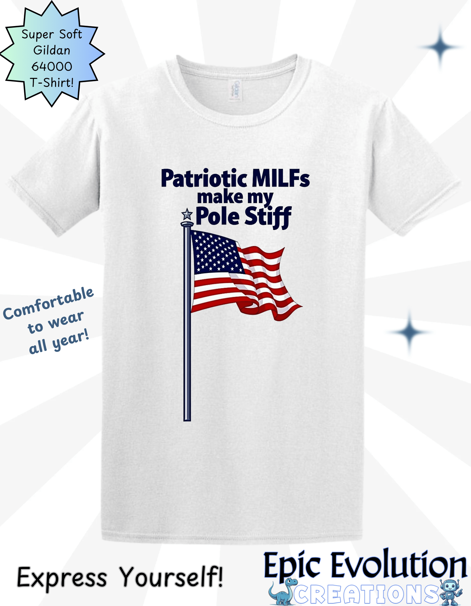 T-Shirt Funny Patriotic MILFs T Shirt Epic Evolution Creations