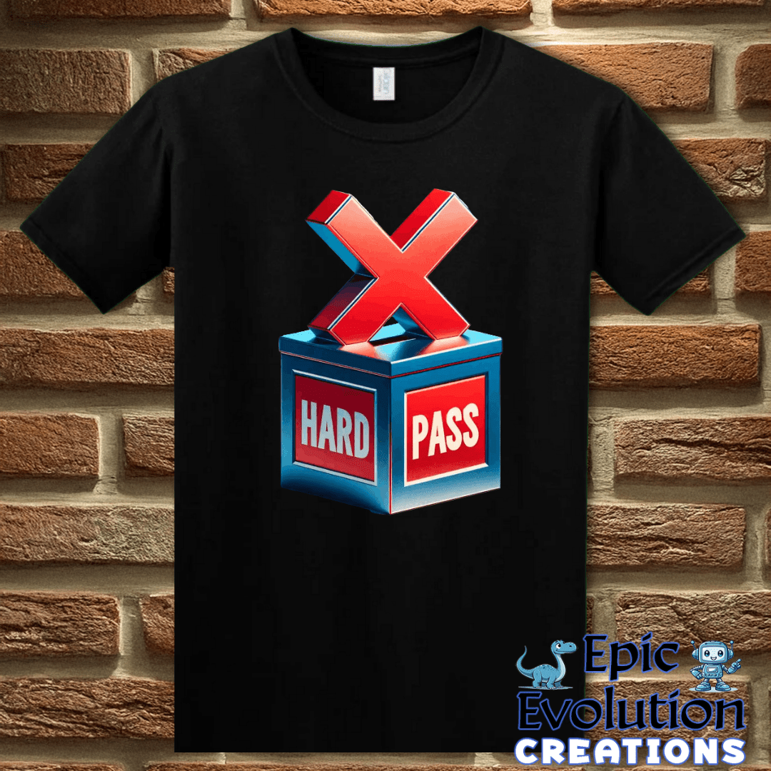 T-Shirt S / Black Funny "Hard Pass" Funny T Shirt Epic Evolution Creations