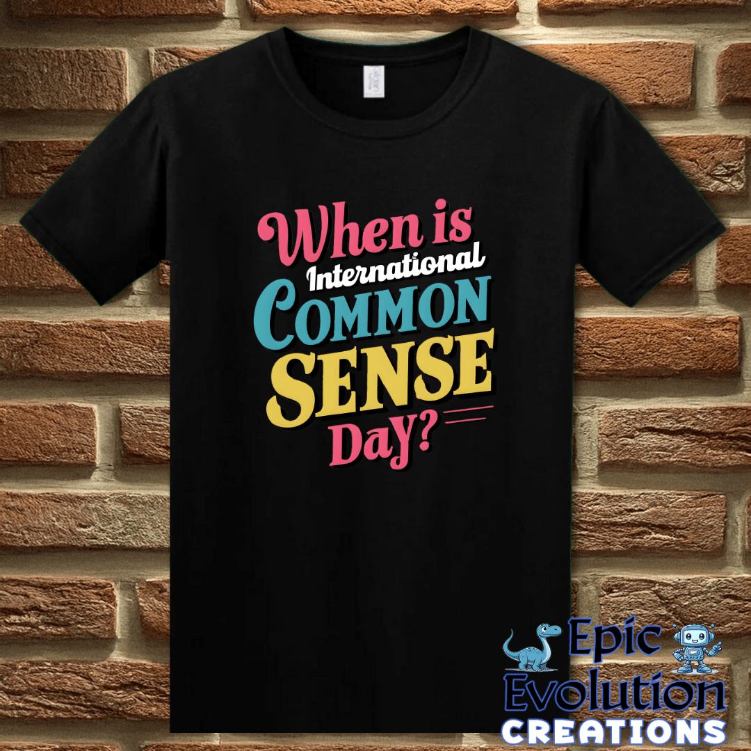 T-Shirt S / Black International Common Sense Day Shirt Epic Evolution Creations