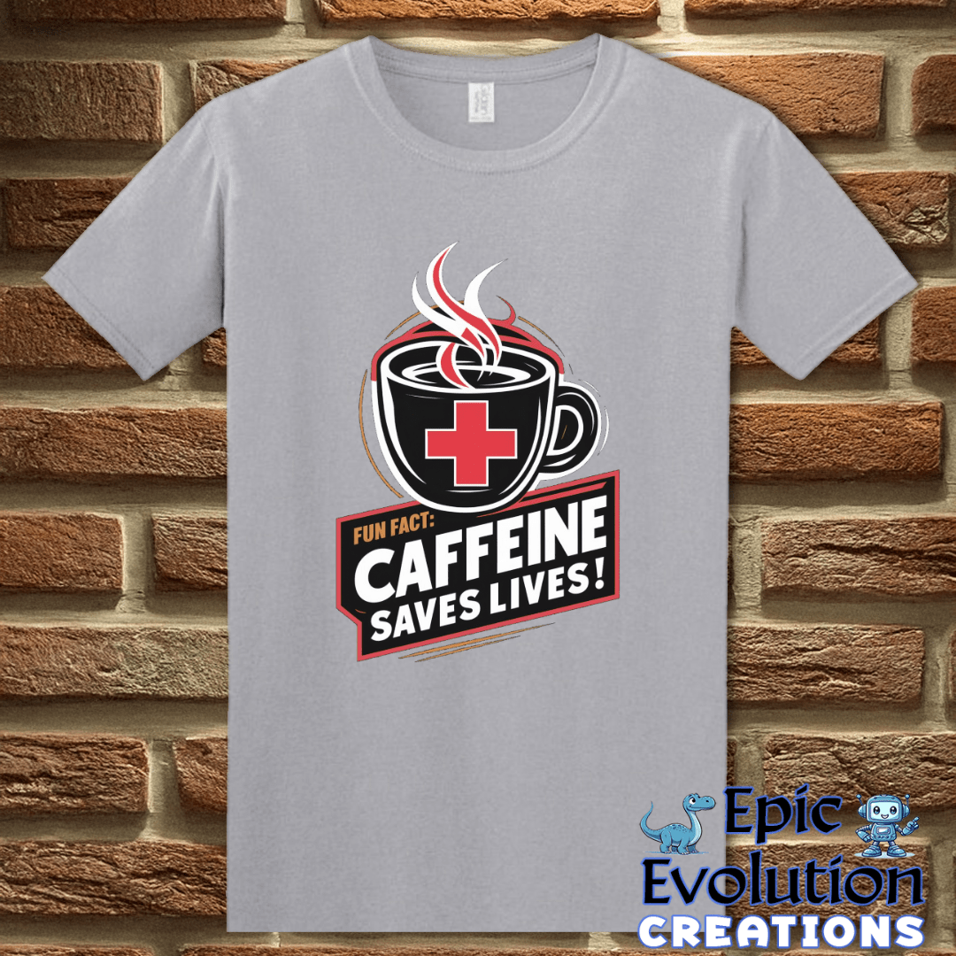 T-Shirt S / Graphite Heather Funny Caffeine Addiction T Shirt Epic Evolution Creations