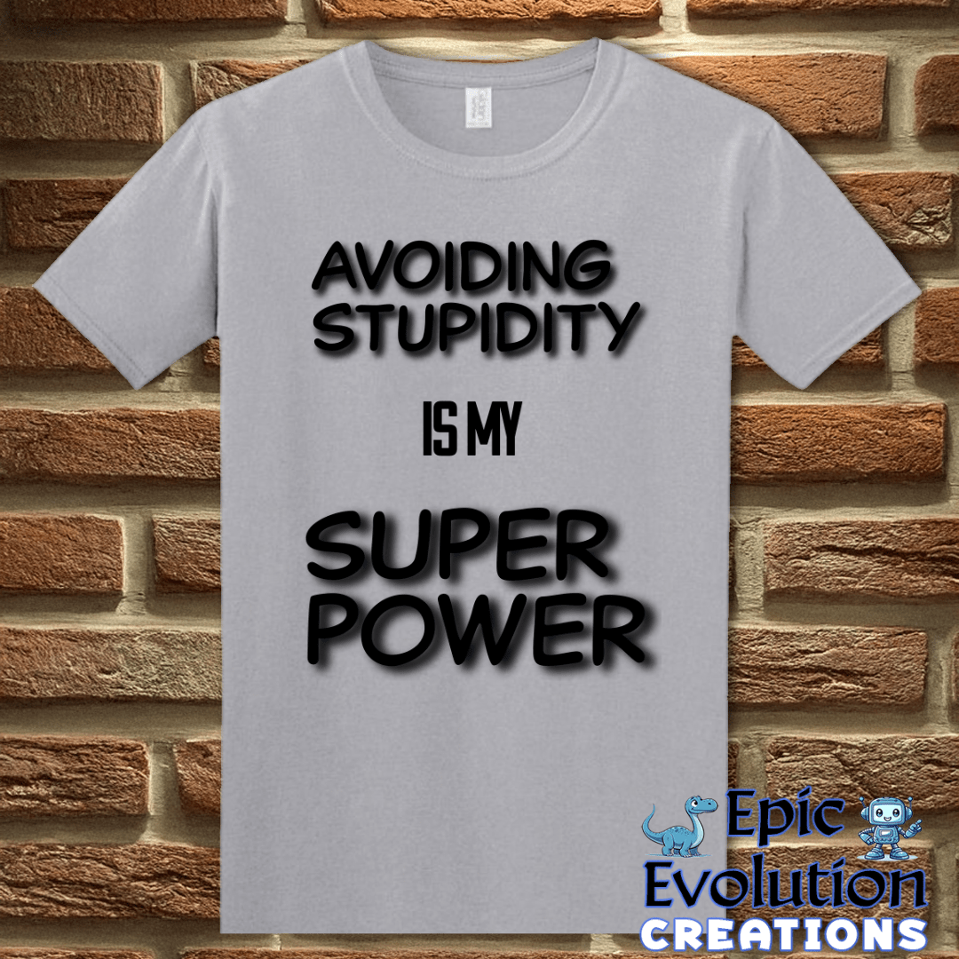 T-Shirt S / Graphite Heather Funny Stupidity Quote T Shirt for Adults Epic Evolution Creations