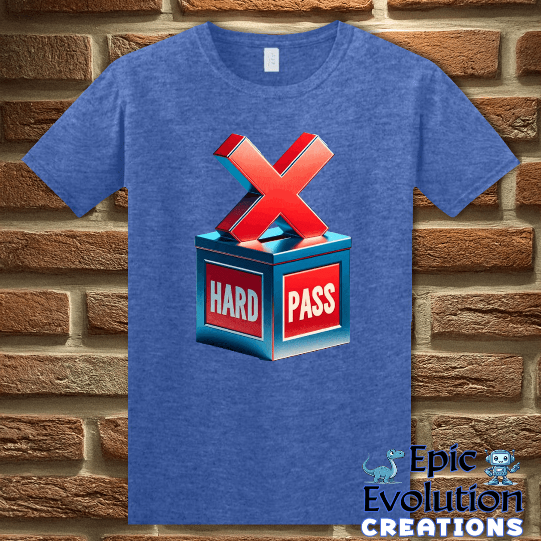 T-Shirt S / Heather Royal Funny "Hard Pass" Funny T Shirt Epic Evolution Creations
