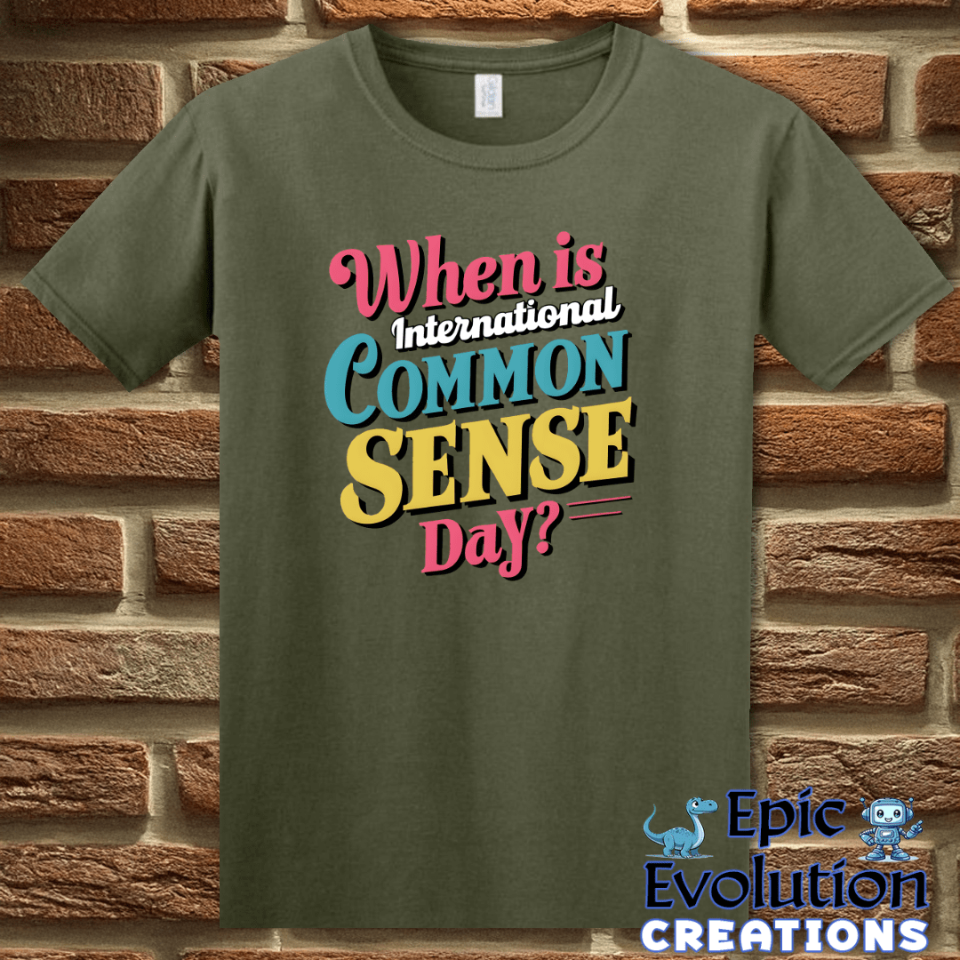 T-Shirt S / Military Green International Common Sense Day Shirt Epic Evolution Creations