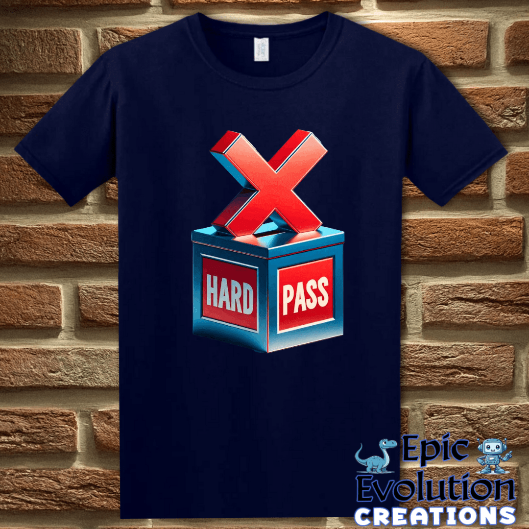 T-Shirt S / Navy Funny "Hard Pass" Funny T Shirt Epic Evolution Creations
