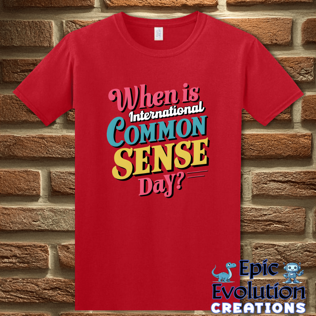 T-Shirt S / Red International Common Sense Day Shirt Epic Evolution Creations