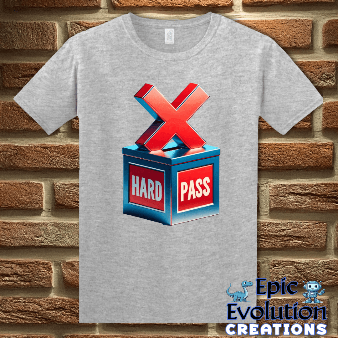 T-Shirt S / Sport Grey Funny "Hard Pass" Funny T Shirt Epic Evolution Creations