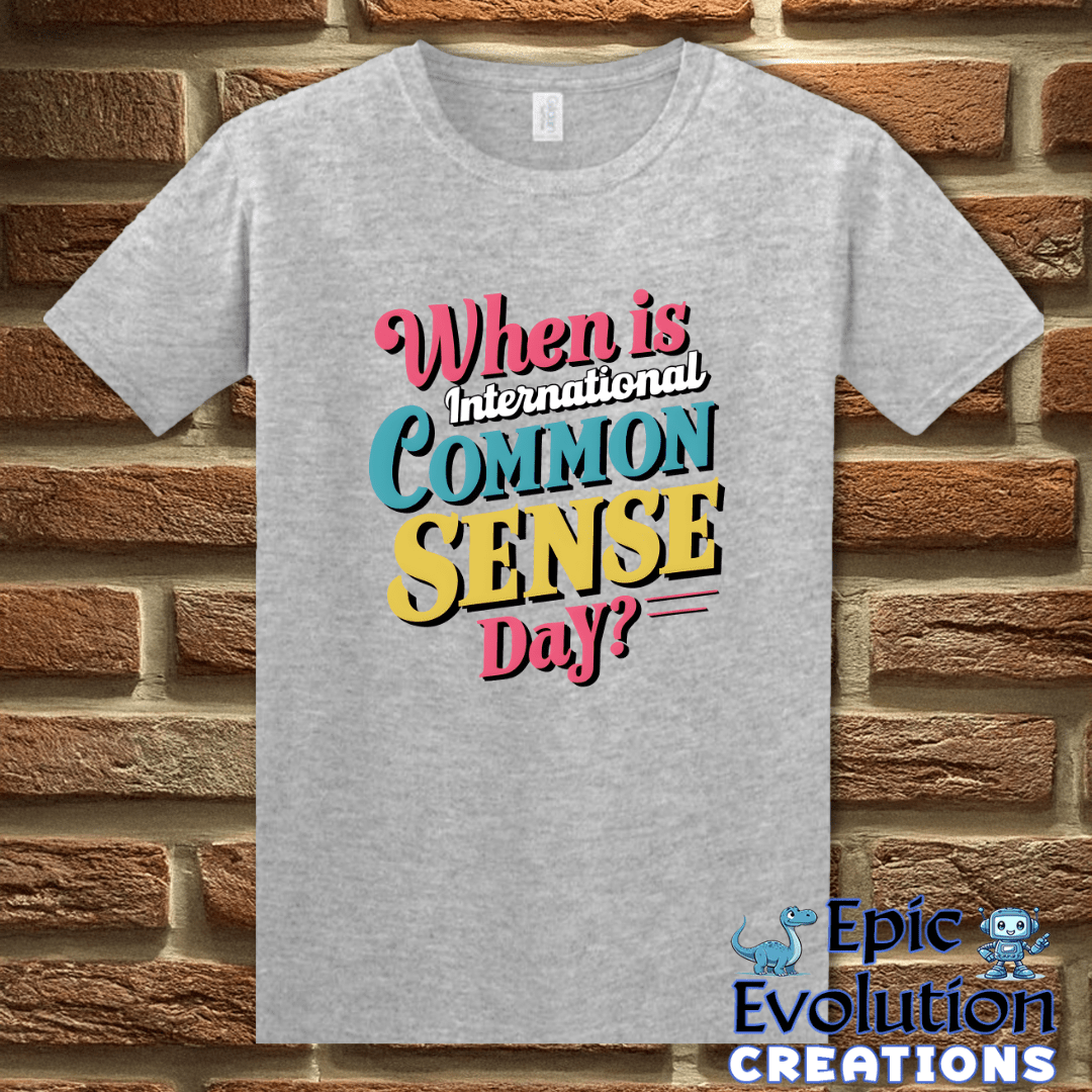 T-Shirt S / Sport Grey International Common Sense Day Shirt Epic Evolution Creations