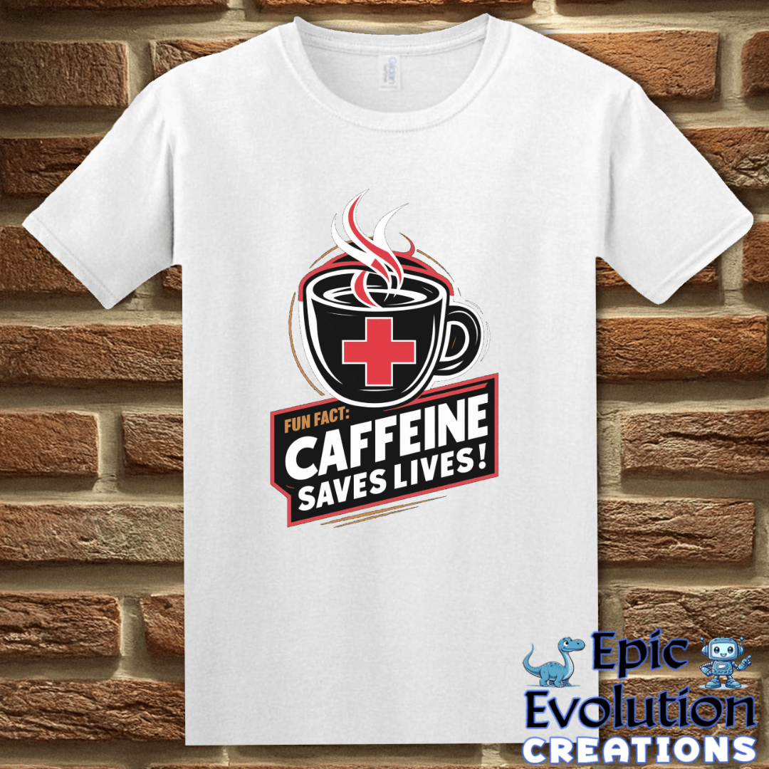 T-Shirt S / White Funny Caffeine Addiction T Shirt Epic Evolution Creations