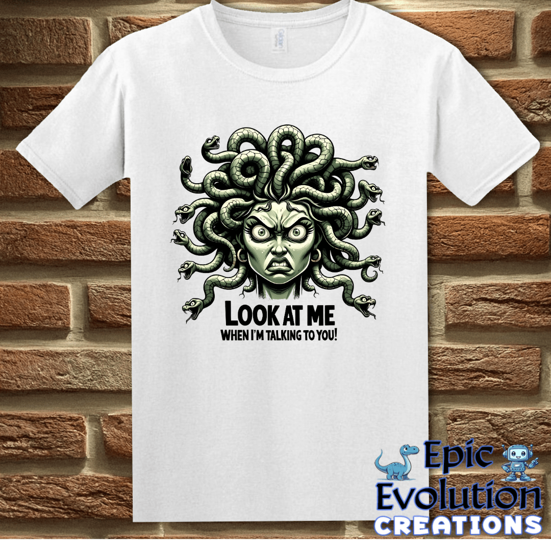 T-Shirt S / White Funny Medusa T Shirt Epic Evolution Creations