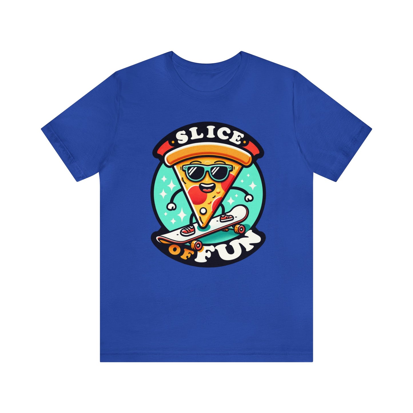 Skateboarding Pizza Slice - Novelty T-Shirt for Foodies and Skaters. Perfect for Pizza Lovers and Skateboarding Enthusiasts. Grab a Slice!