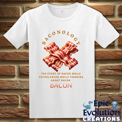 S-White-Funny Bacon T-Shirt-Epic Evolution Creations