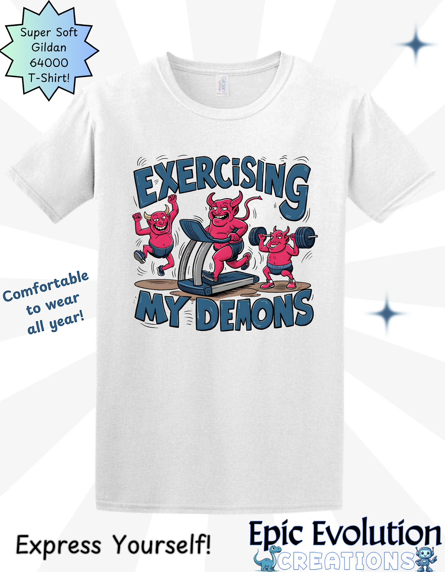 Exercising My Demons Funny Workout T Shirt, Gym Humor, Fitness Motivation, Demon Gym Shirt, Dark Humor Fitness Apparel, Workout Motivation Shirts