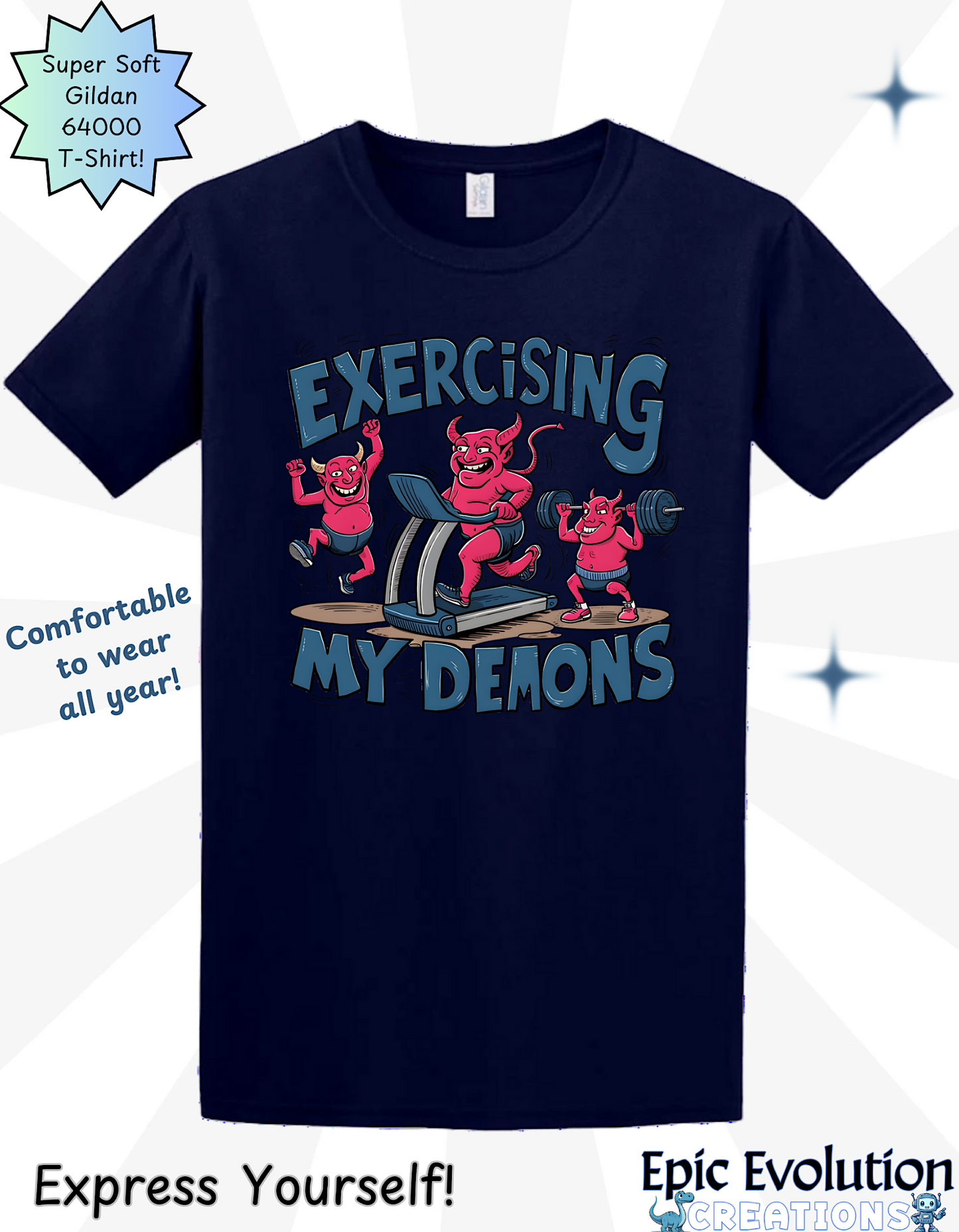 Exercising My Demons Funny Workout T Shirt, Gym Humor, Fitness Motivation, Demon Gym Shirt, Dark Humor Fitness Apparel, Workout Motivation Shirts