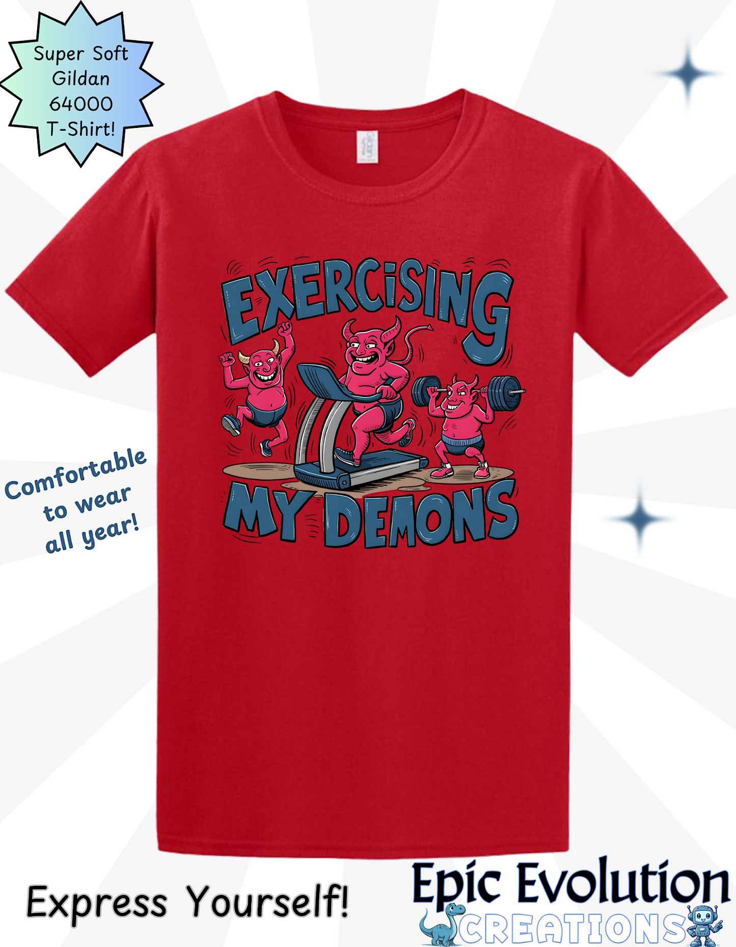 Exercising My Demons Funny Workout T Shirt, Gym Humor, Fitness Motivation, Demon Gym Shirt, Dark Humor Fitness Apparel, Workout Motivation Shirts