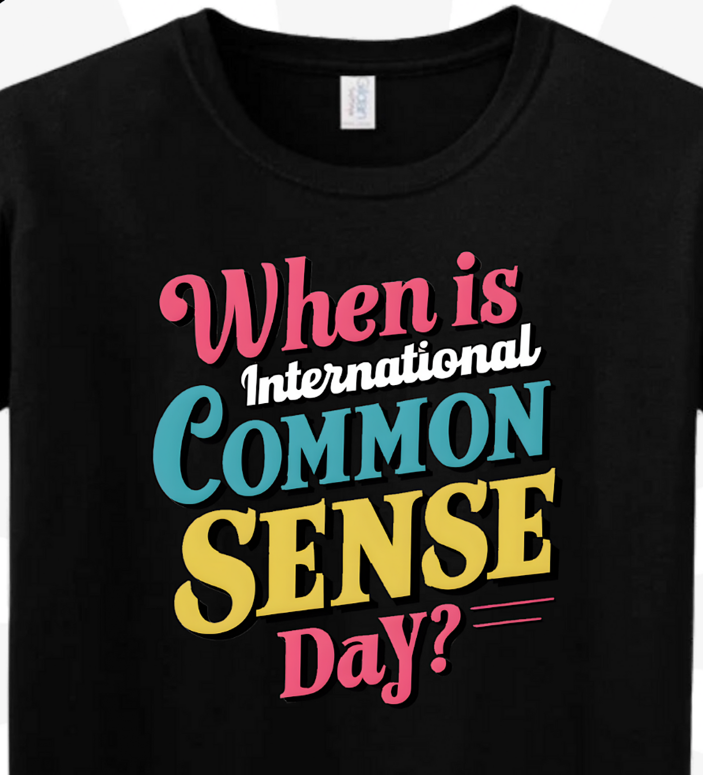 When Is International Common Sense Day Shirt, Funny Sarcastic T-Shirt, Anti-Stupidity Shirt, Bold Common Sense Quote Shirt, Sarcasm Humor Apparel