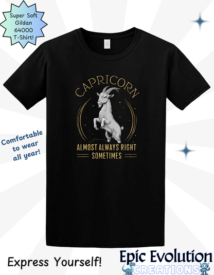 -Capricorn Zodiac T Shirt-Epic Evolution Creations