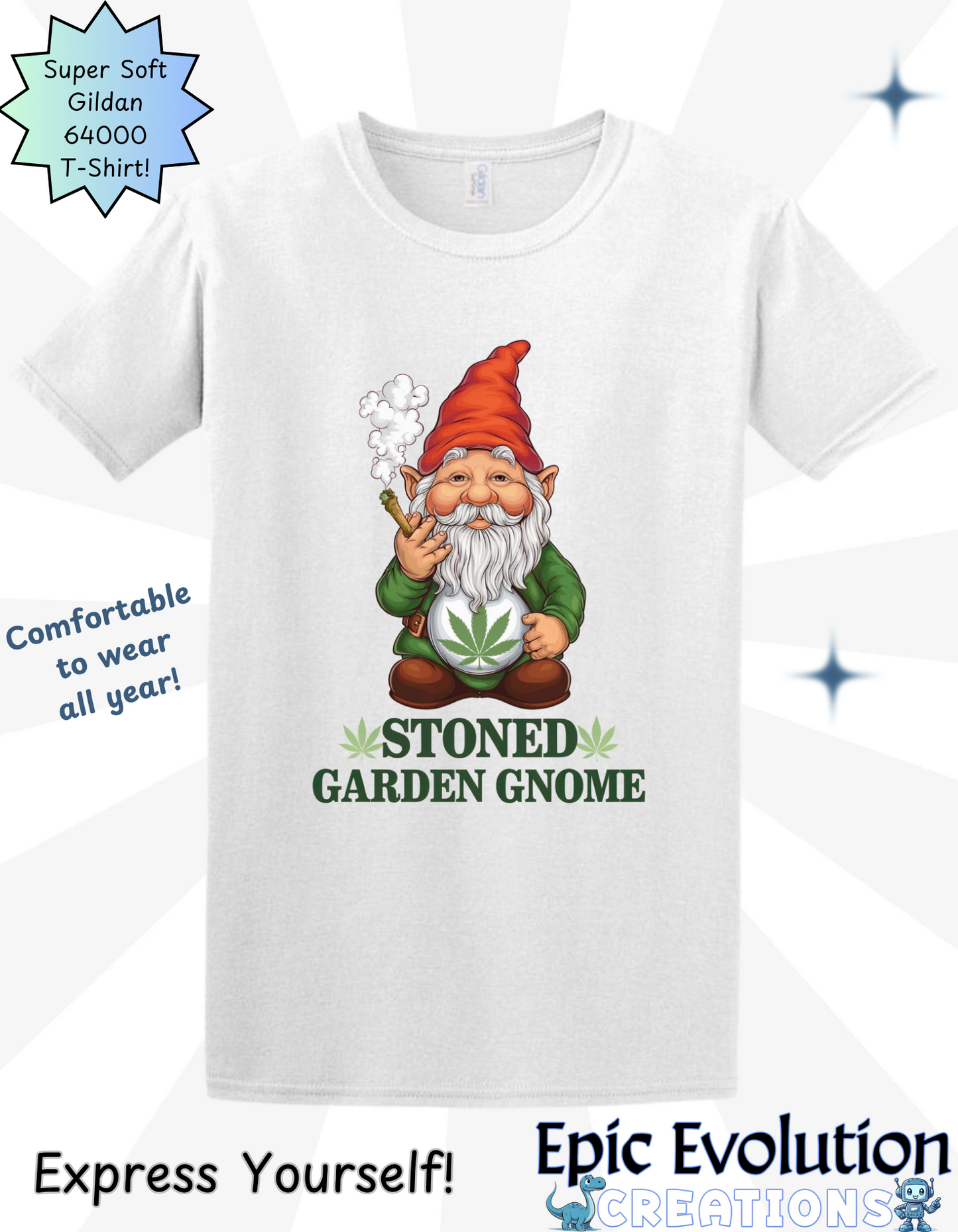 Stoned Garden Gnome T Shirt