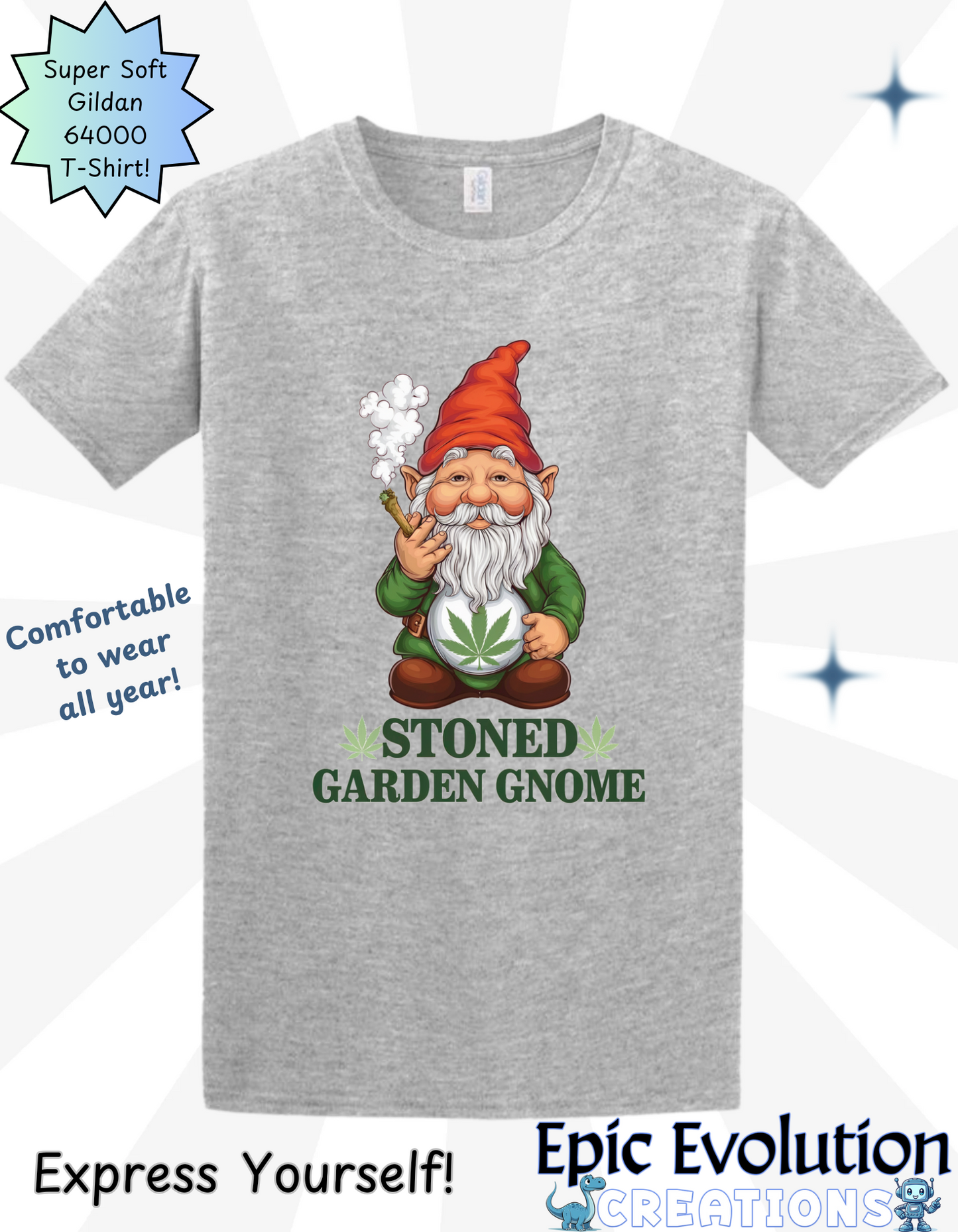 Stoned Garden Gnome T Shirt