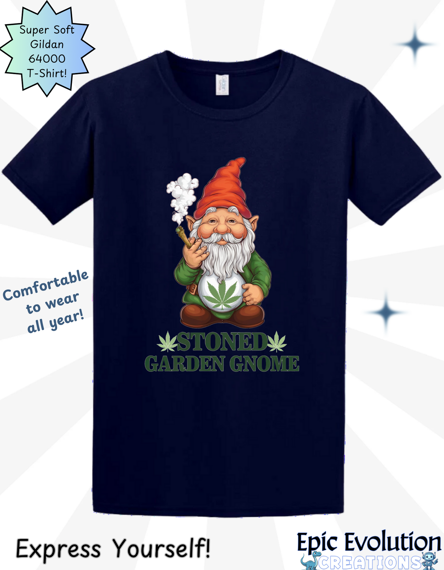 Stoned Garden Gnome T Shirt