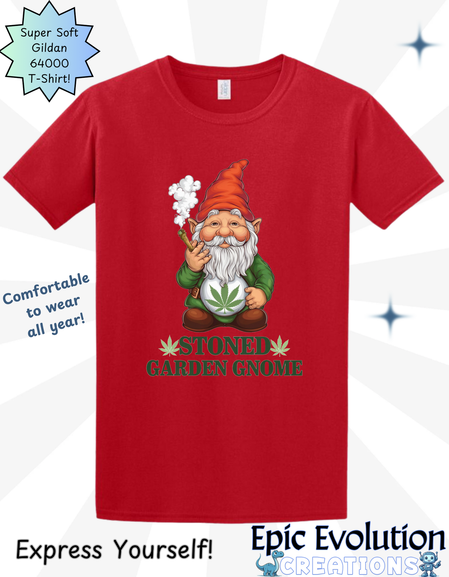 Stoned Garden Gnome T Shirt