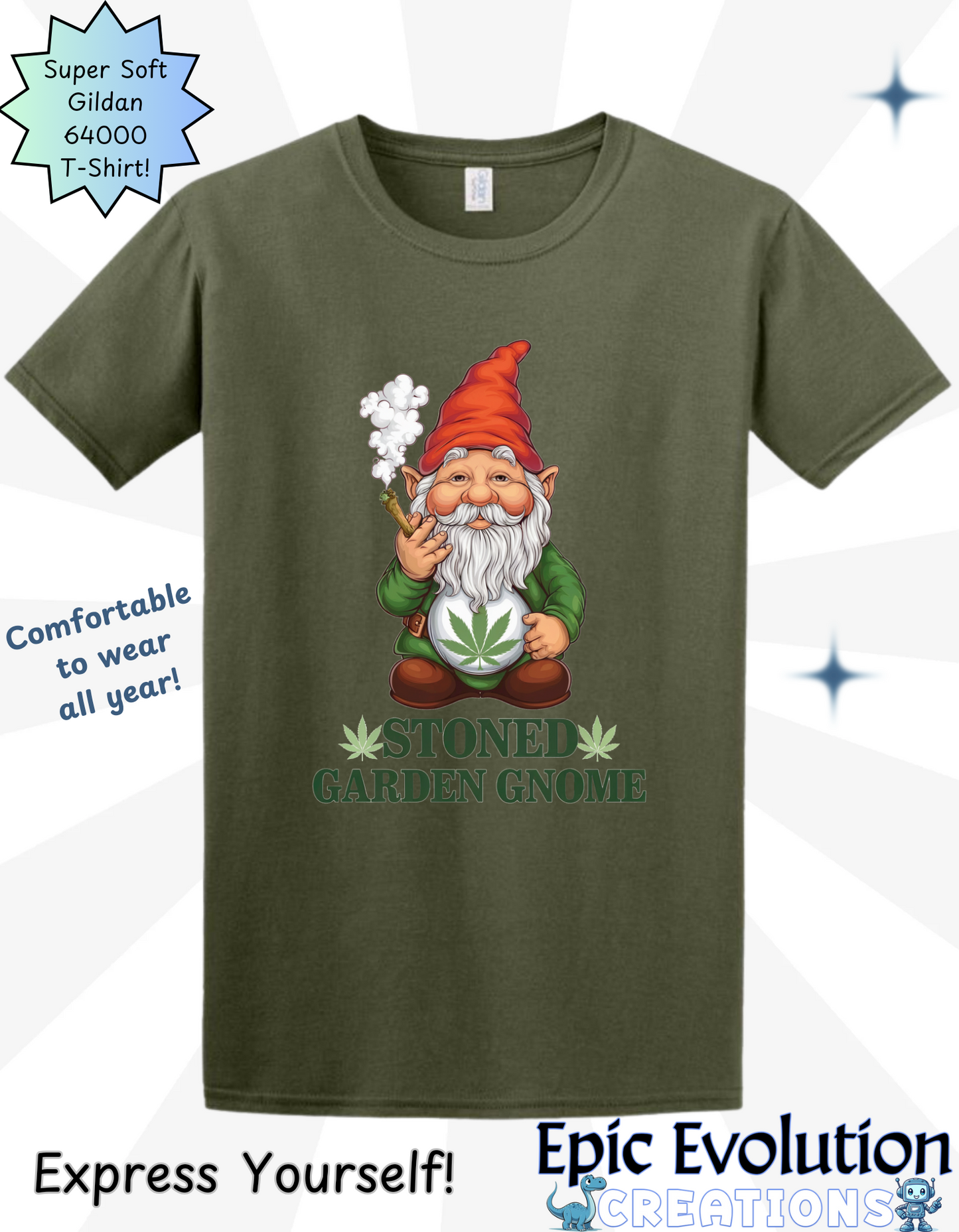 Stoned Garden Gnome T Shirt