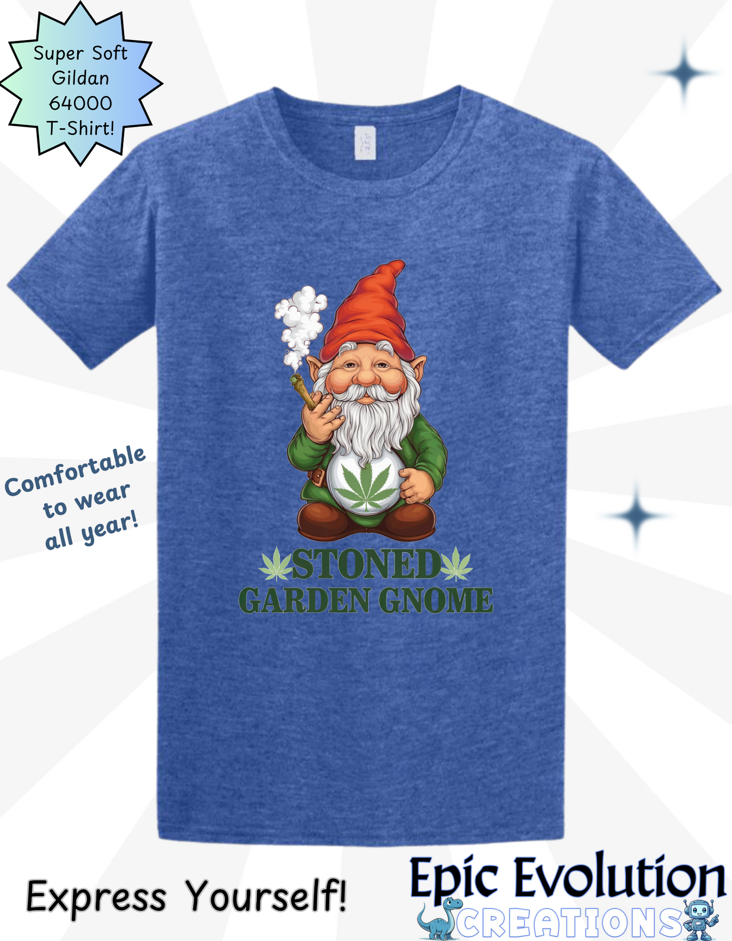 Stoned Garden Gnome T Shirt