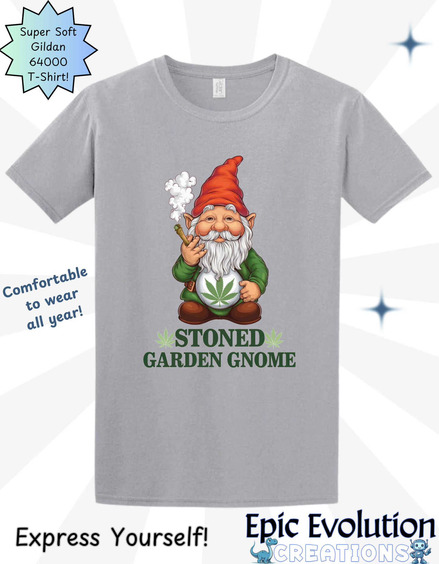 Stoned Garden Gnome T Shirt