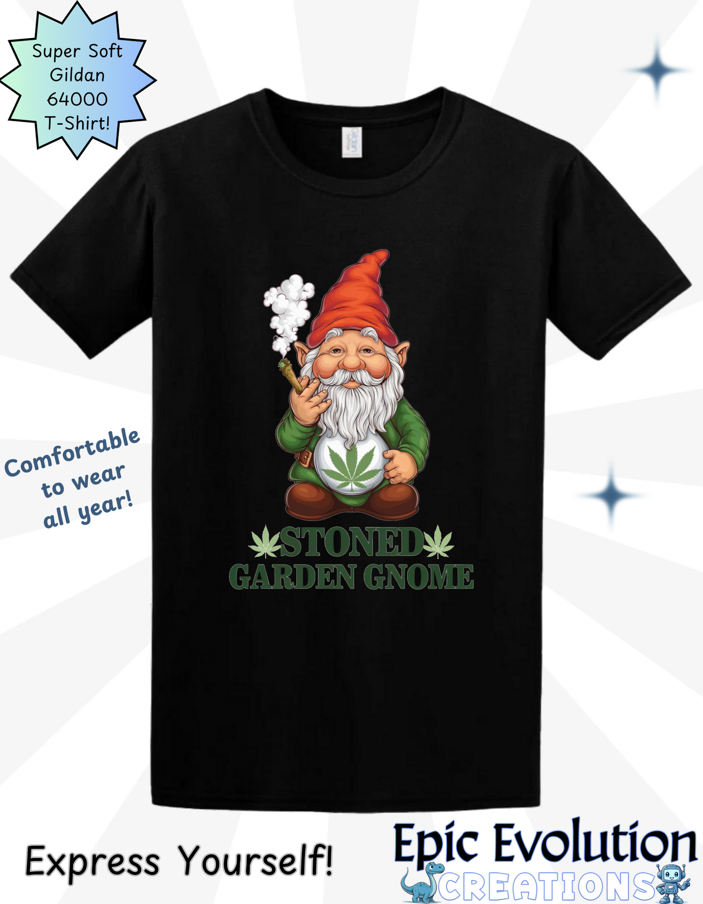 Stoned Garden Gnome T Shirt