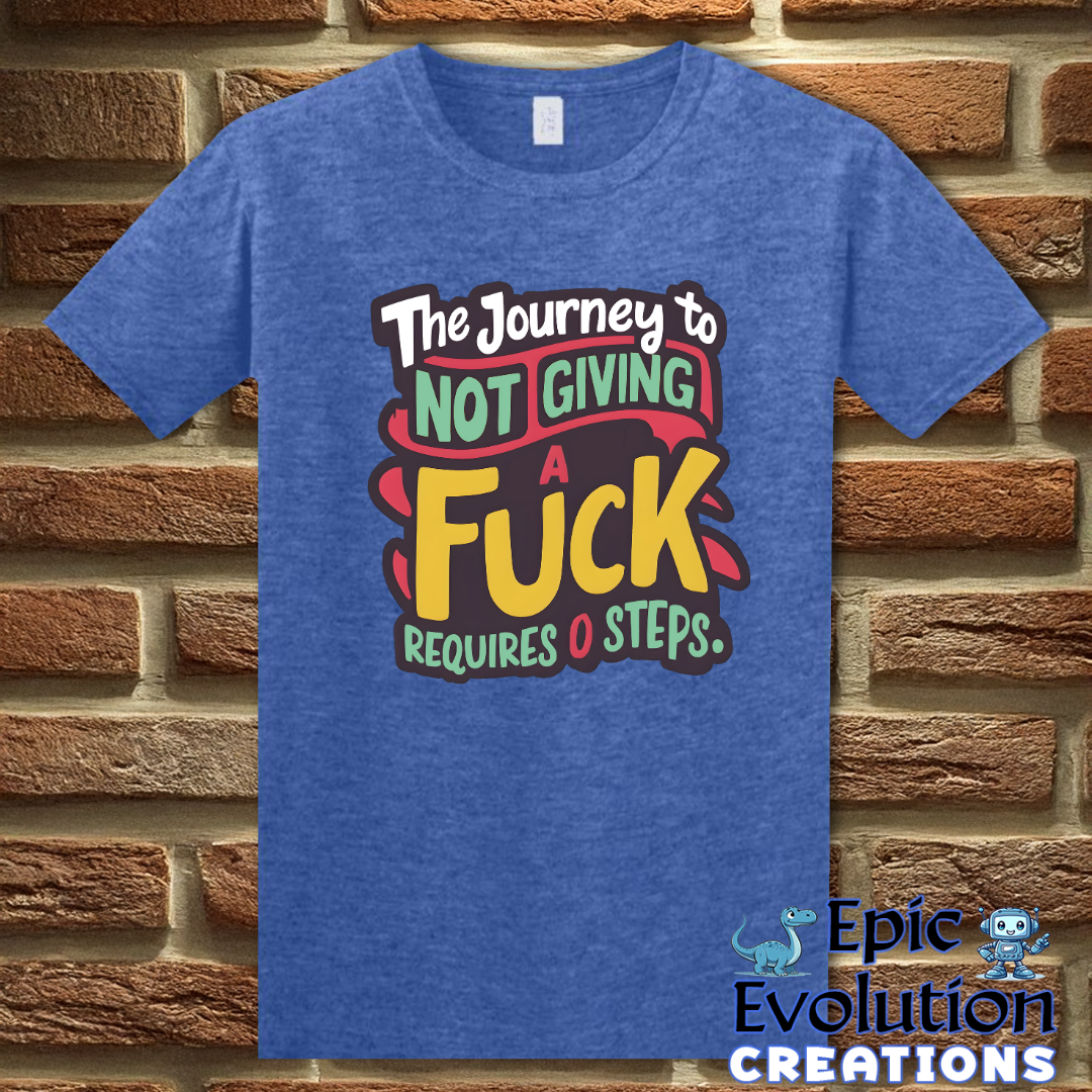 S-Heather Royal-Funny Not Giving a Fuck Shirt-Epic Evolution Creations