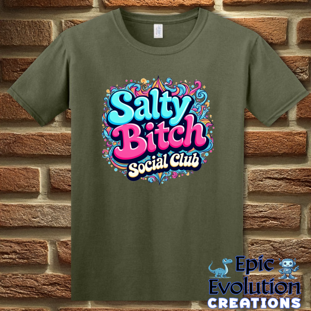 S-Military Green-Funny Salty Bitch shirt for Women-Epic Evolution Creations