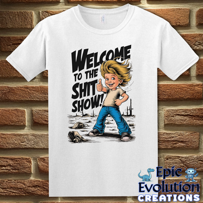 S-White-Shit Show Funny T Shirt-Epic Evolution Creations