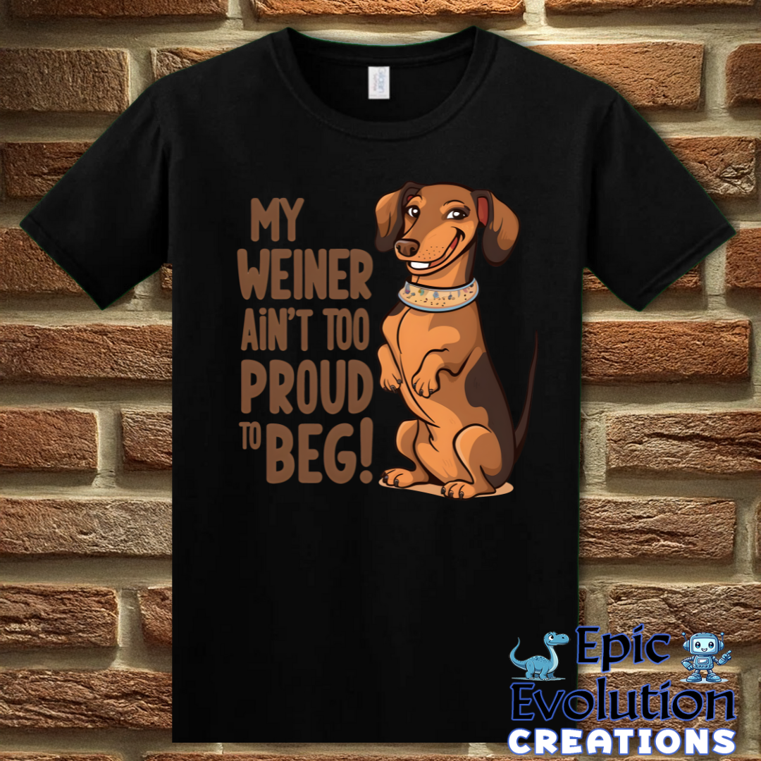 S-Black-Dachshund Wiener Funny Shirt-Epic Evolution Creations