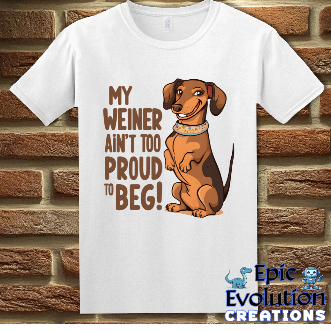 S-White-Dachshund Wiener Funny Shirt-Epic Evolution Creations