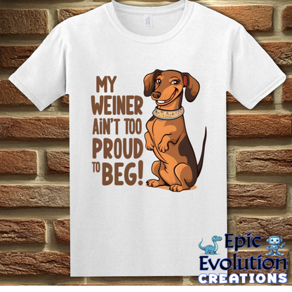 S-White-Dachshund Wiener Funny Shirt-Epic Evolution Creations