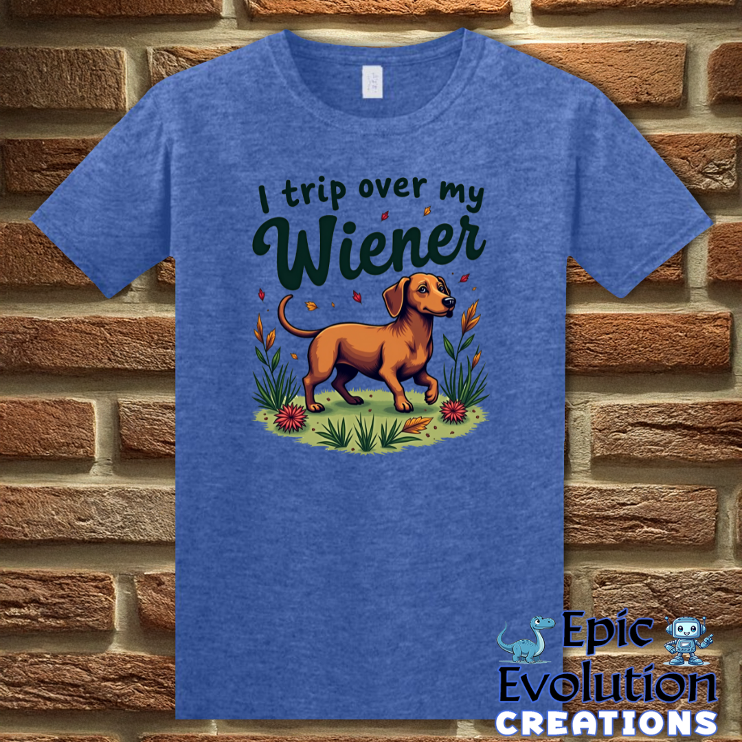 S-Heather Royal-Funny Wiener Graphic T-Shirt-Epic Evolution Creations