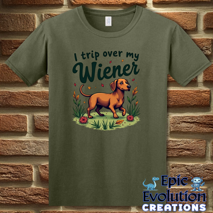 S-Military Green-Funny Wiener Graphic T-Shirt-Epic Evolution Creations