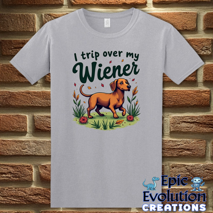 S-Graphite Heather-Funny Wiener Graphic T-Shirt-Epic Evolution Creations