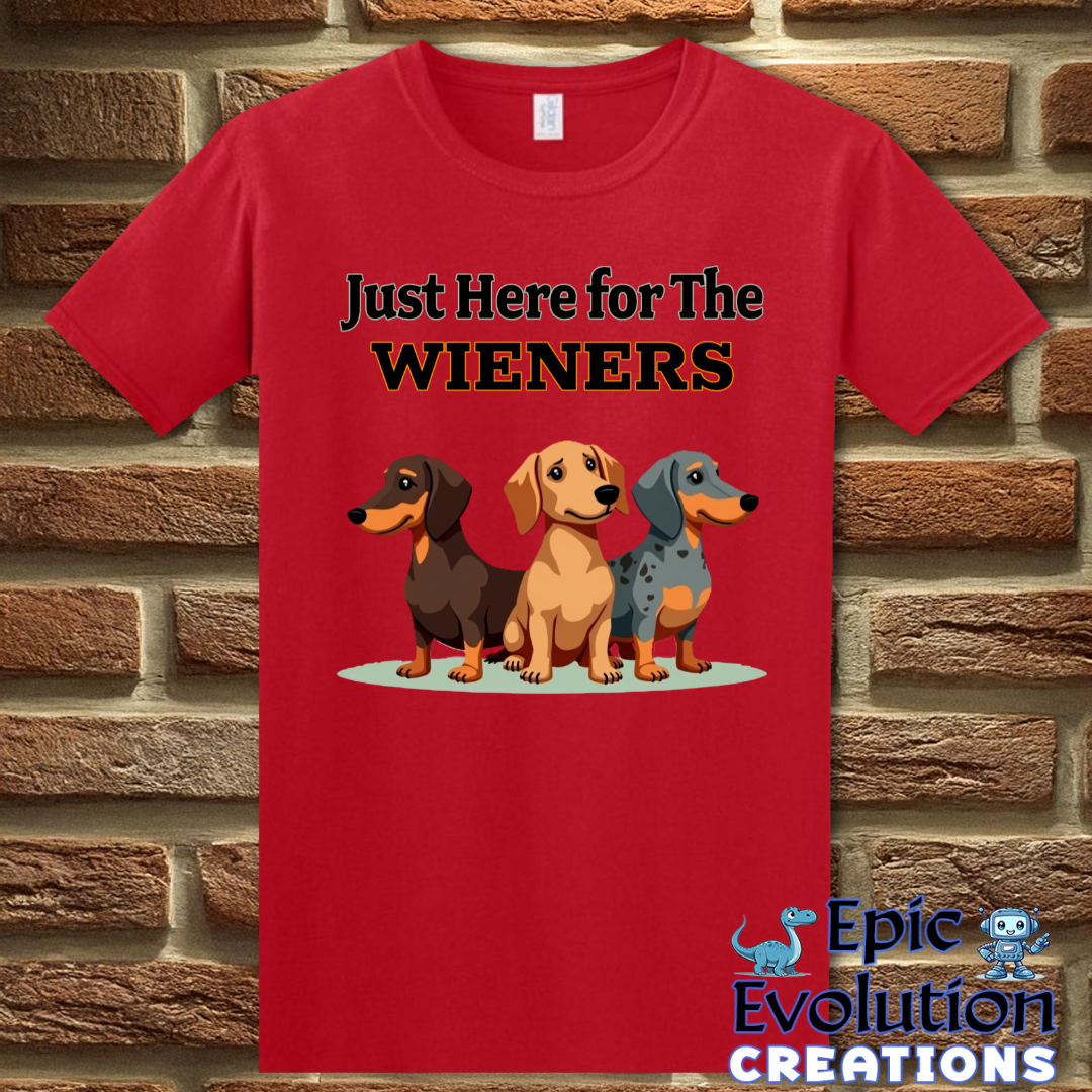 S-Red-Funny Wiener T Shirt-Epic Evolution Creations