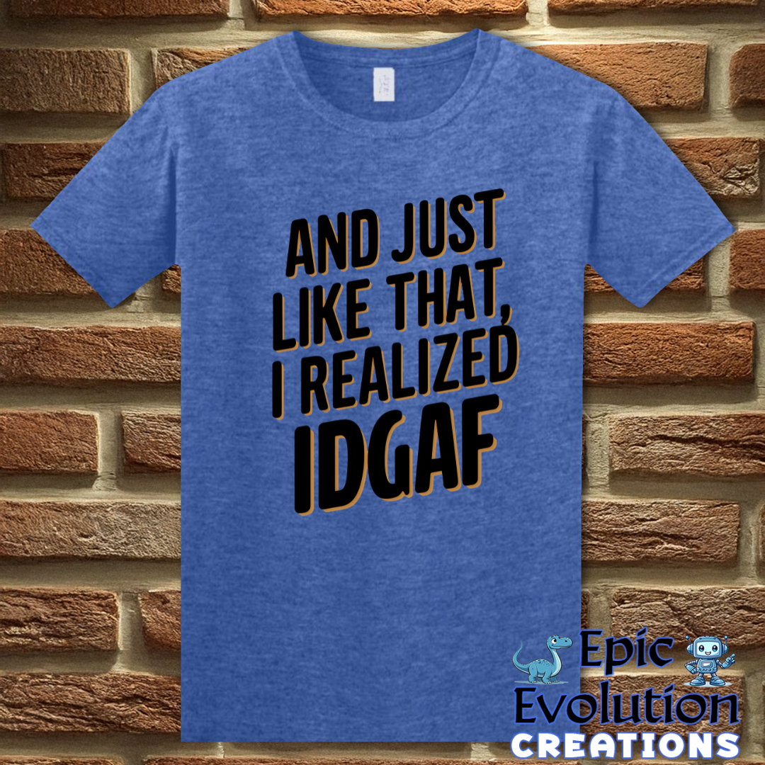 S-Heather Royal-I Don't give a Fuck T Shirt-Epic Evolution Creations