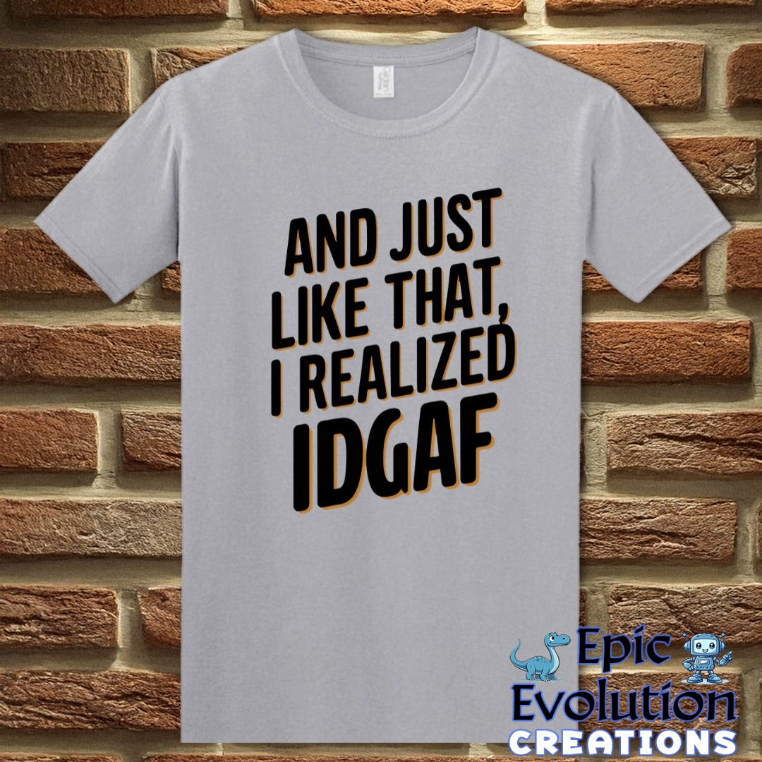 S-Graphite Heather-I Don't give a Fuck T Shirt-Epic Evolution Creations