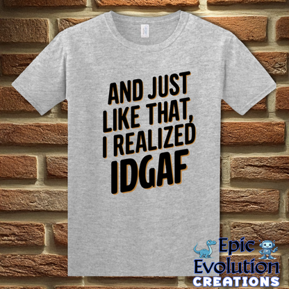 S-Sport Grey-I Don't give a Fuck T Shirt-Epic Evolution Creations